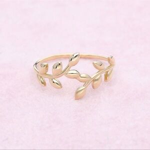 Rose Gold Olive Leaf Band Ring - Women Jewelry